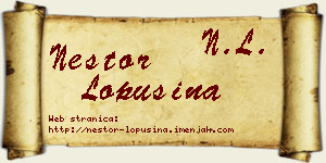 Nestor Lopušina vizit kartica